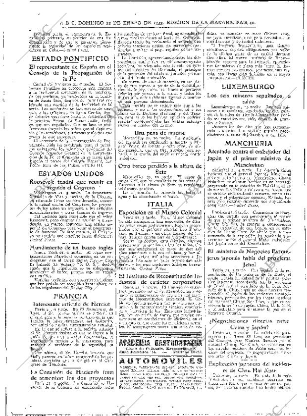 ABC MADRID 22-01-1933 página 40