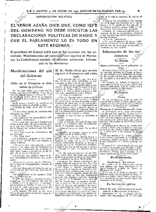ABC MADRID 24-01-1933 página 19
