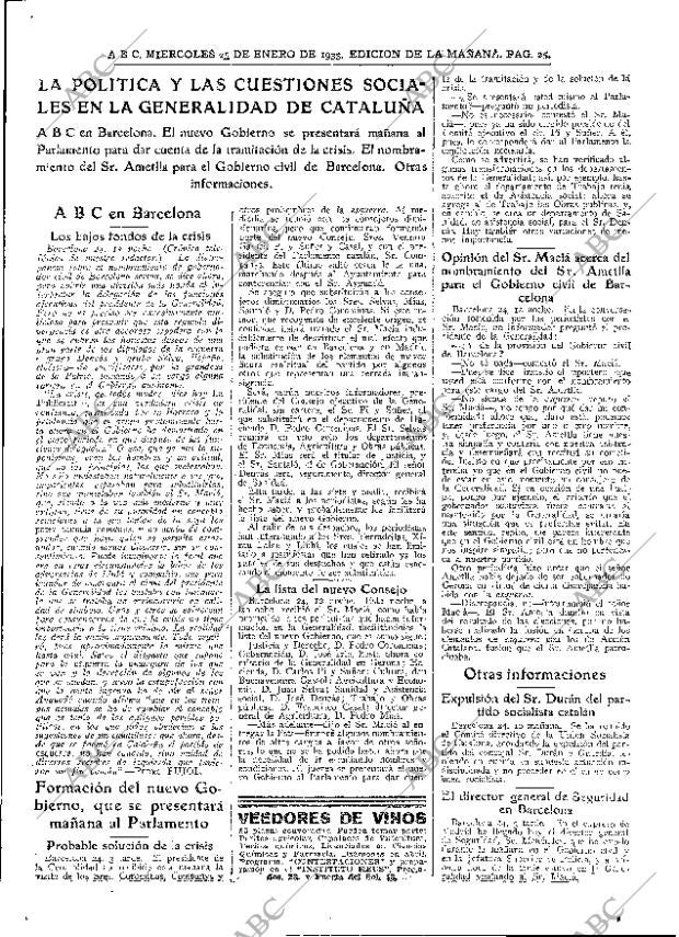 ABC MADRID 25-01-1933 página 25
