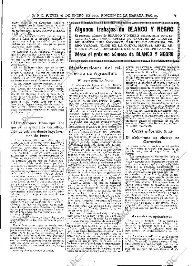 ABC MADRID 26-01-1933 página 23
