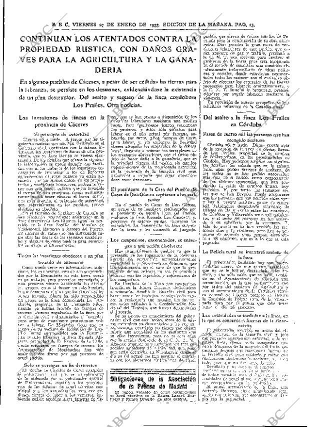 ABC MADRID 27-01-1933 página 23