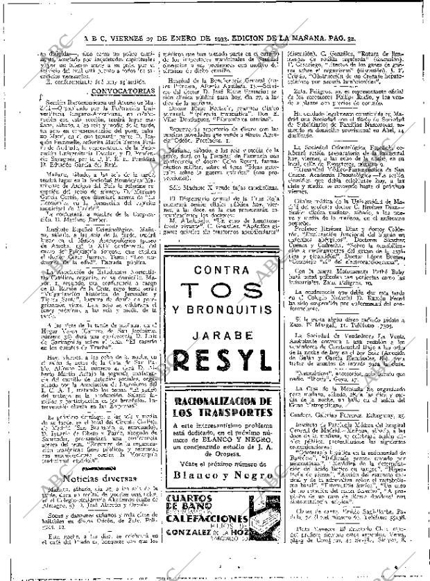 ABC MADRID 27-01-1933 página 32