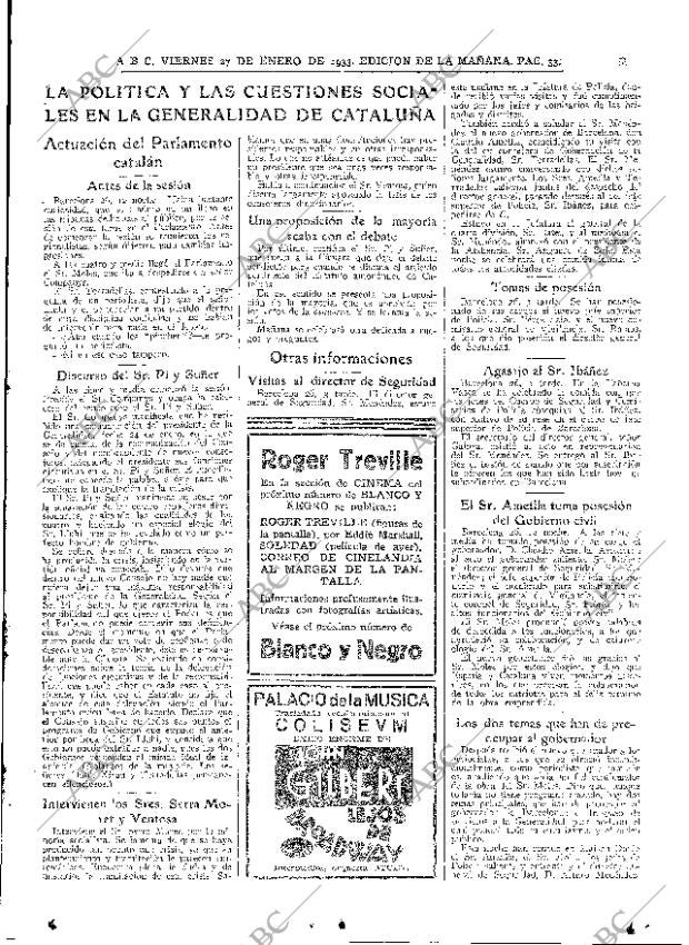 ABC MADRID 27-01-1933 página 33