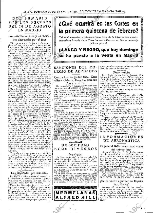 ABC MADRID 29-01-1933 página 25