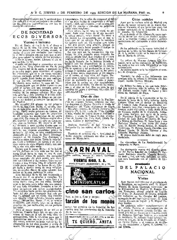 ABC MADRID 02-02-1933 página 20