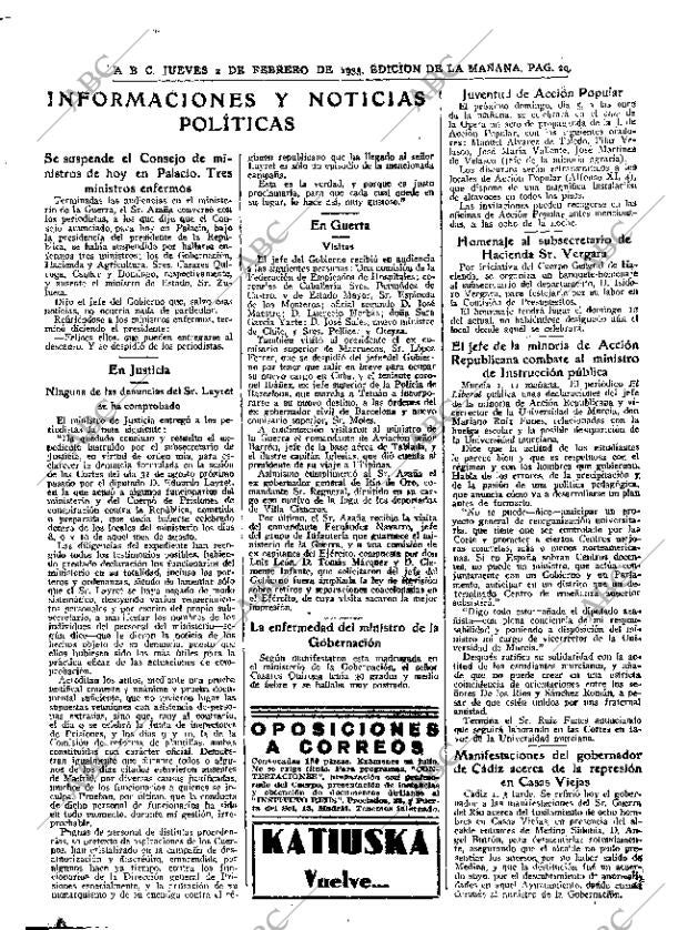 ABC MADRID 02-02-1933 página 29