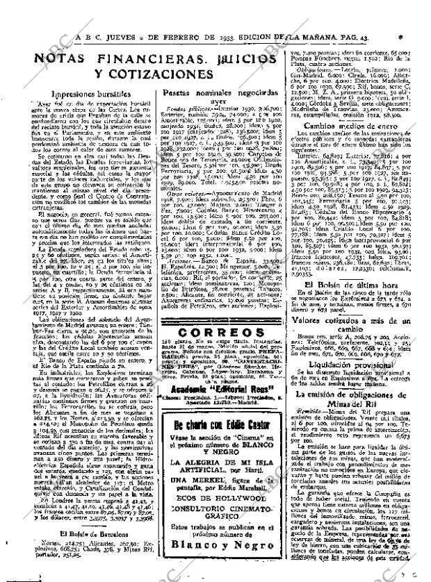 ABC MADRID 02-02-1933 página 43
