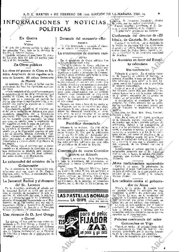 ABC MADRID 07-02-1933 página 19