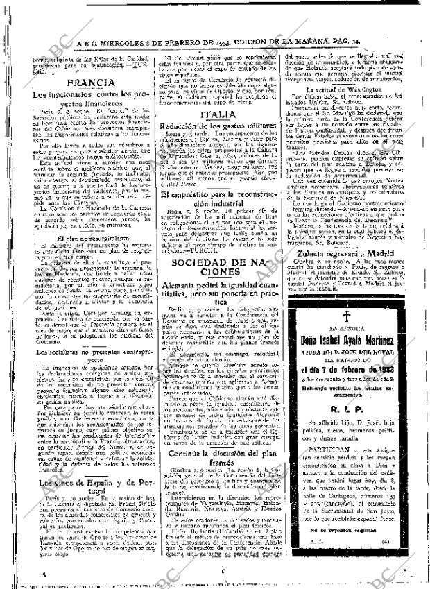 ABC MADRID 08-02-1933 página 34