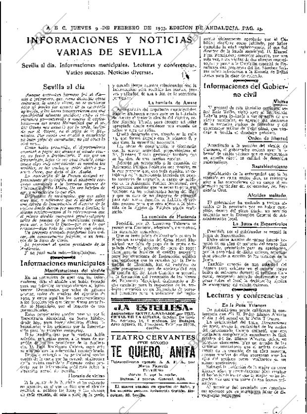 ABC SEVILLA 09-02-1933 página 23