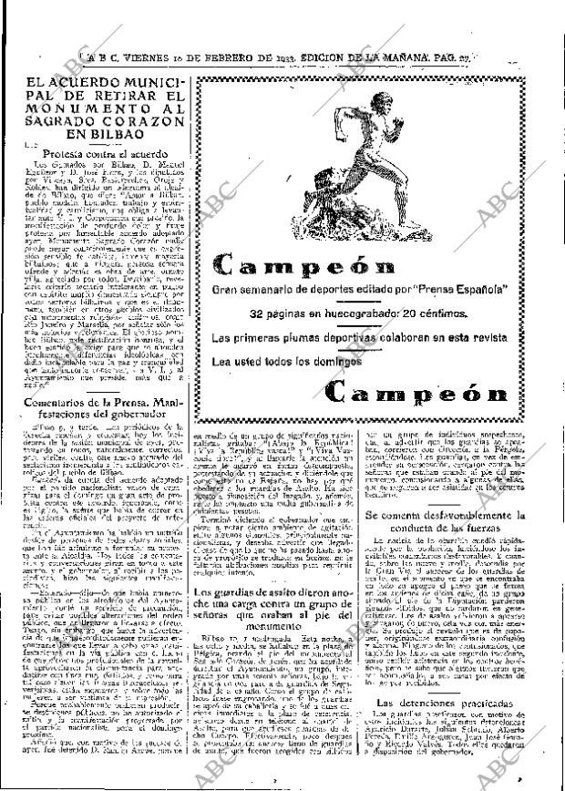 ABC MADRID 10-02-1933 página 27