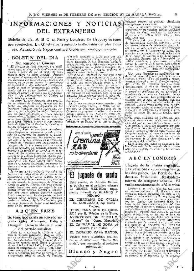 ABC MADRID 10-02-1933 página 31