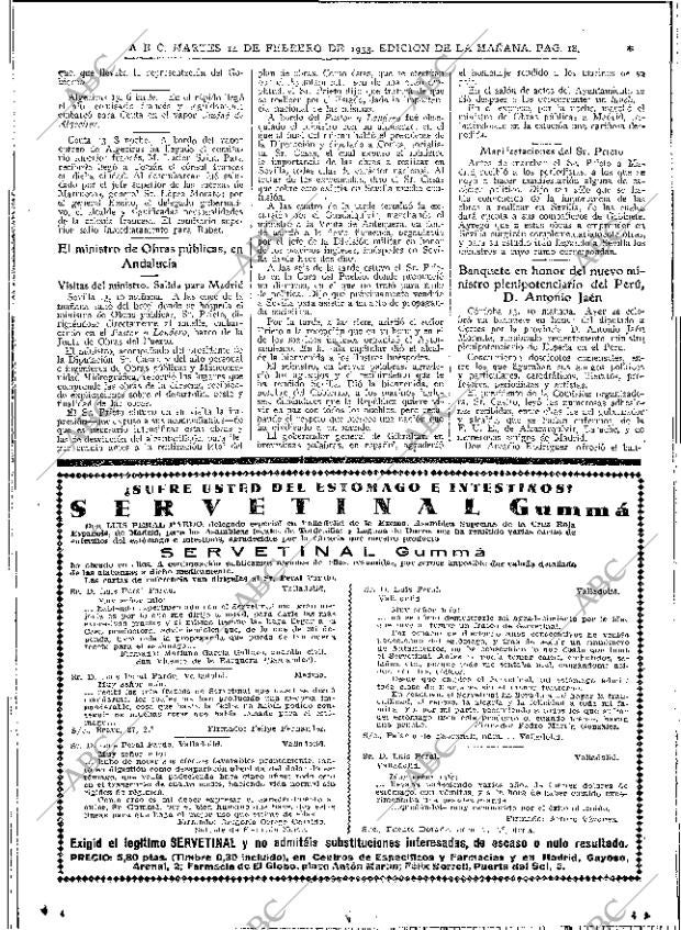 ABC MADRID 14-02-1933 página 18