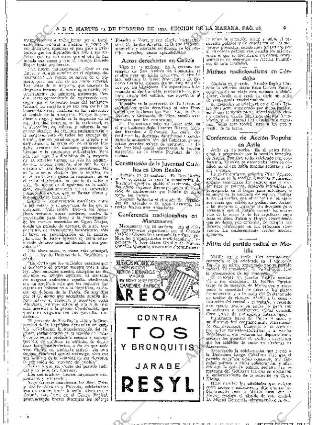 ABC MADRID 14-02-1933 página 28