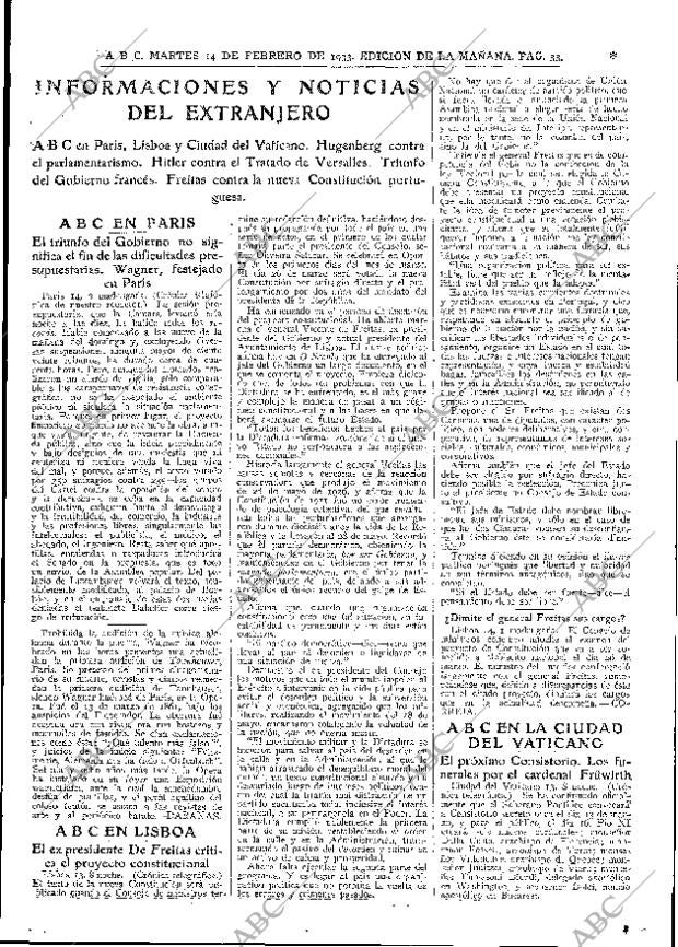 ABC MADRID 14-02-1933 página 33
