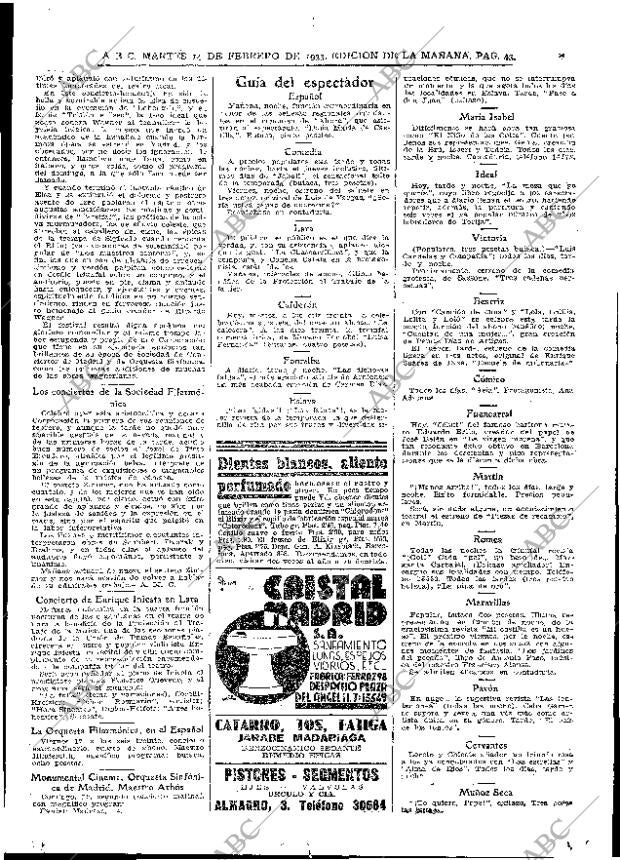 ABC MADRID 14-02-1933 página 43