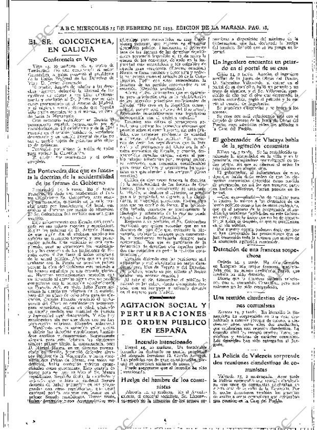 ABC MADRID 15-02-1933 página 18