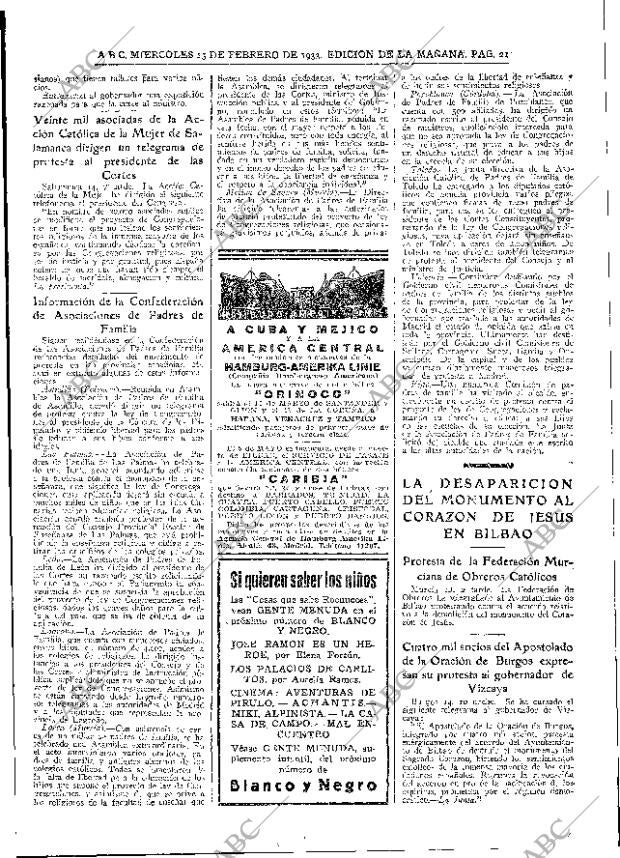 ABC MADRID 15-02-1933 página 21