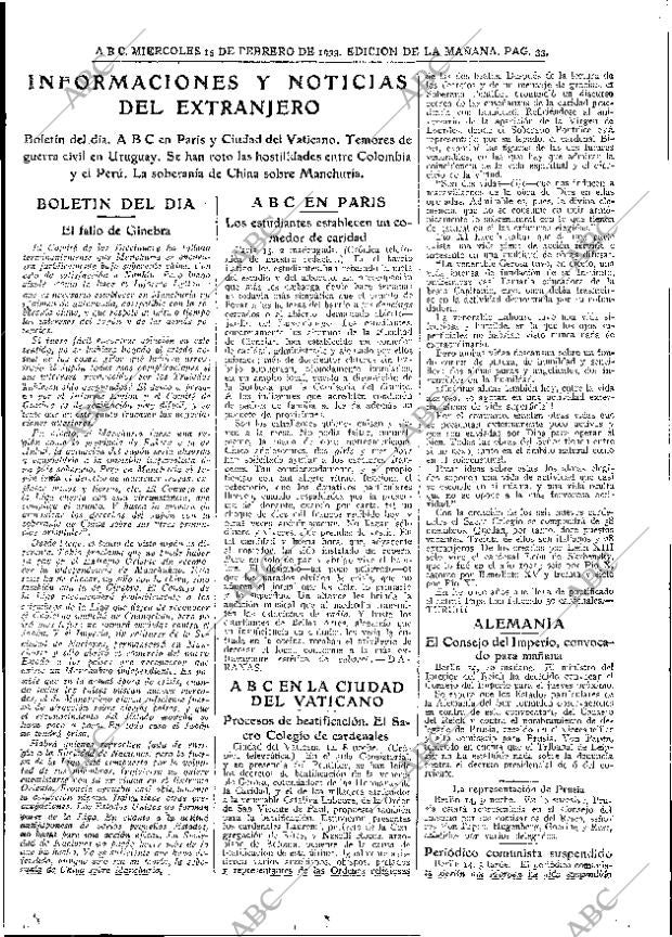 ABC MADRID 15-02-1933 página 33
