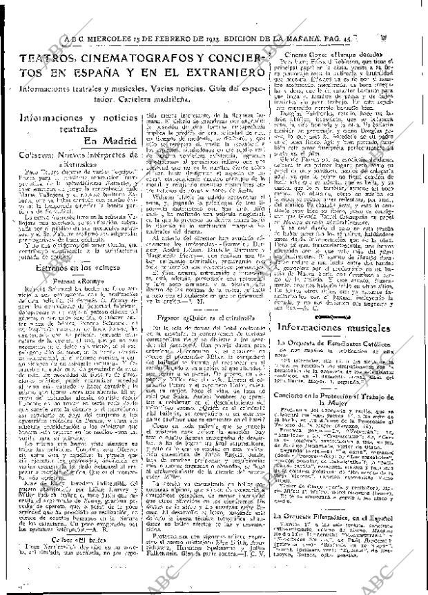 ABC MADRID 15-02-1933 página 45