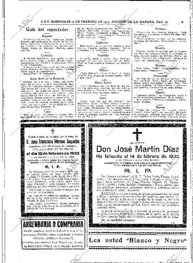 ABC MADRID 15-02-1933 página 46