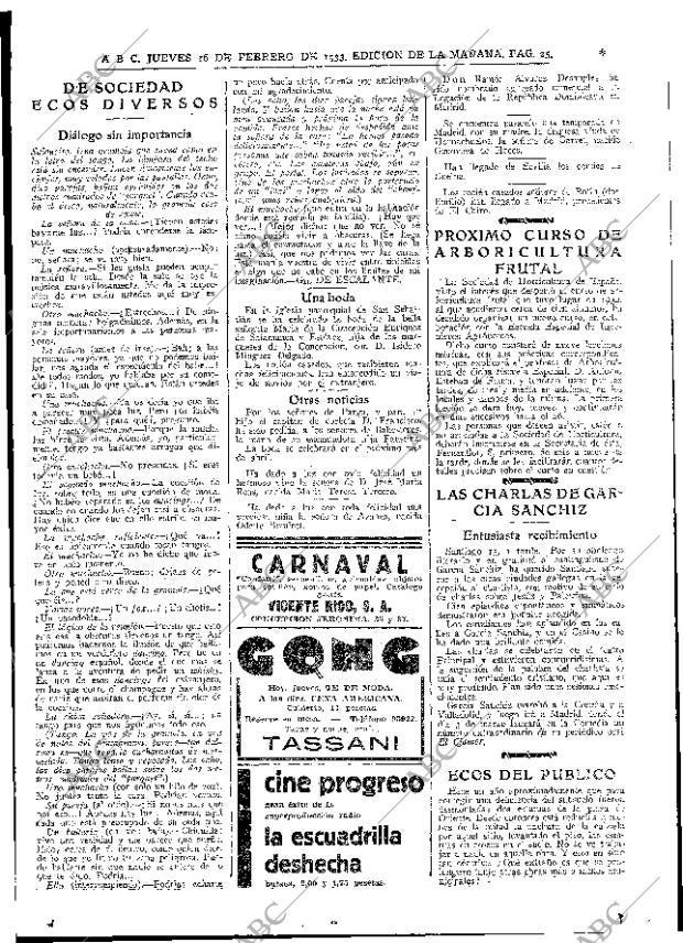 ABC MADRID 16-02-1933 página 25
