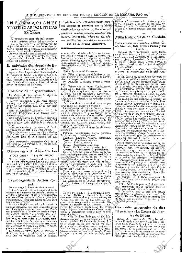 ABC MADRID 16-02-1933 página 29