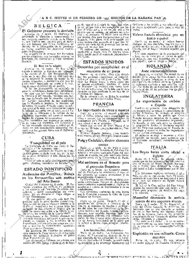 ABC MADRID 16-02-1933 página 38