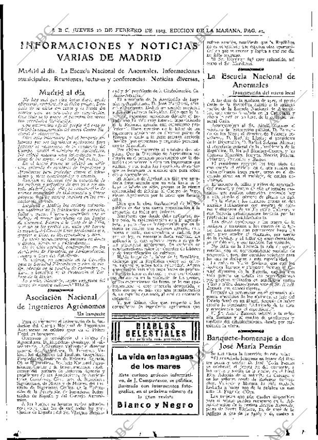 ABC MADRID 16-02-1933 página 41