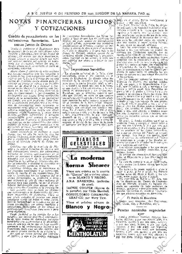 ABC MADRID 16-02-1933 página 45