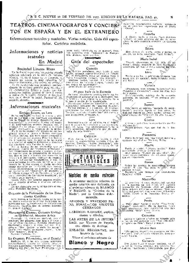 ABC MADRID 16-02-1933 página 47