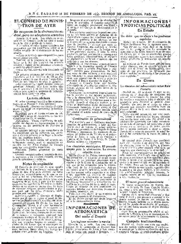 ABC SEVILLA 18-02-1933 página 17