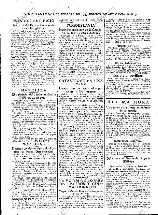 ABC SEVILLA 18-02-1933 página 32