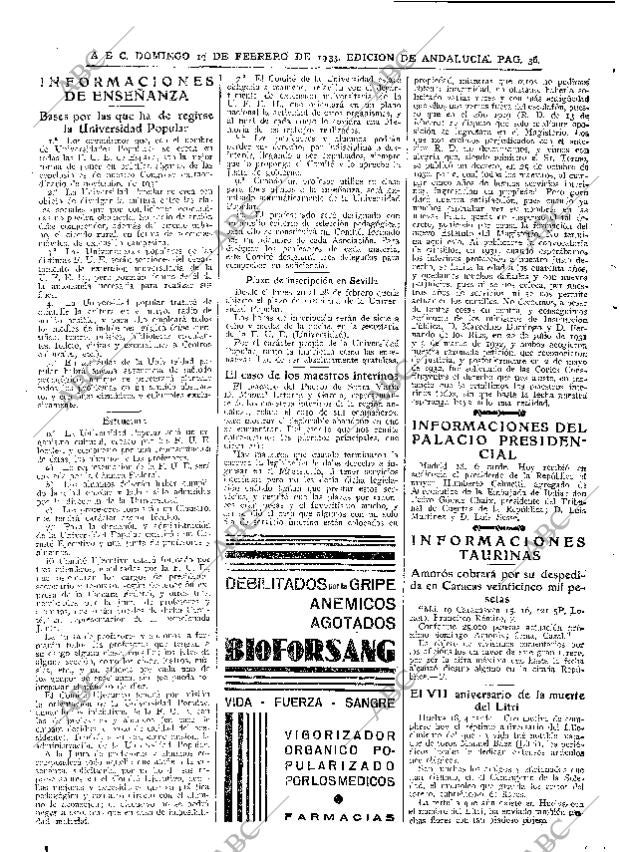 ABC SEVILLA 19-02-1933 página 36