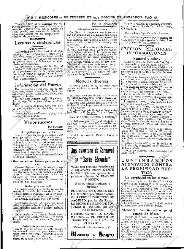 ABC SEVILLA 22-02-1933 página 32