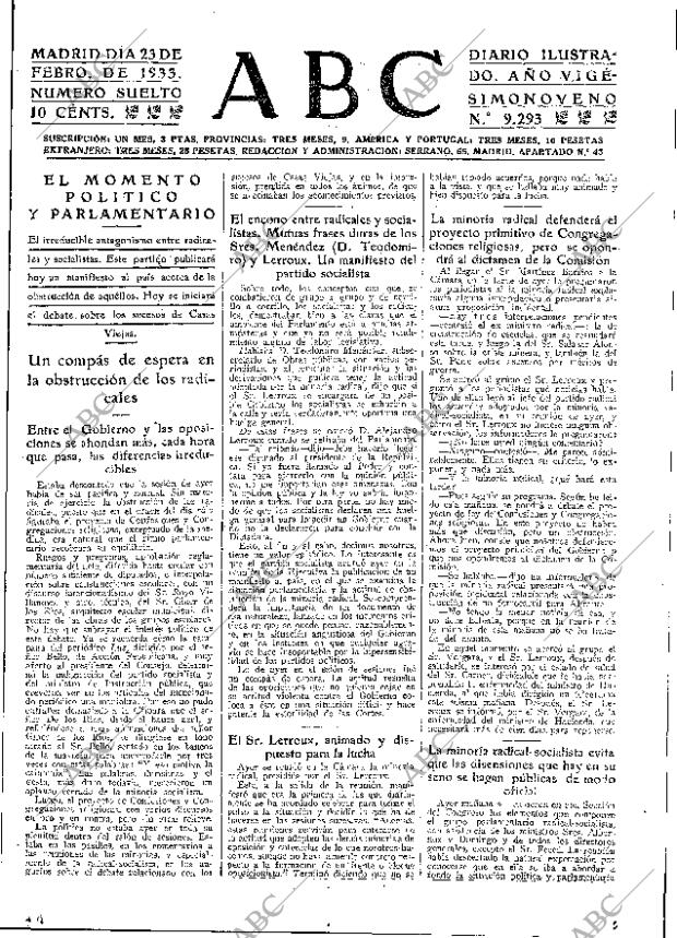 ABC MADRID 23-02-1933 página 17