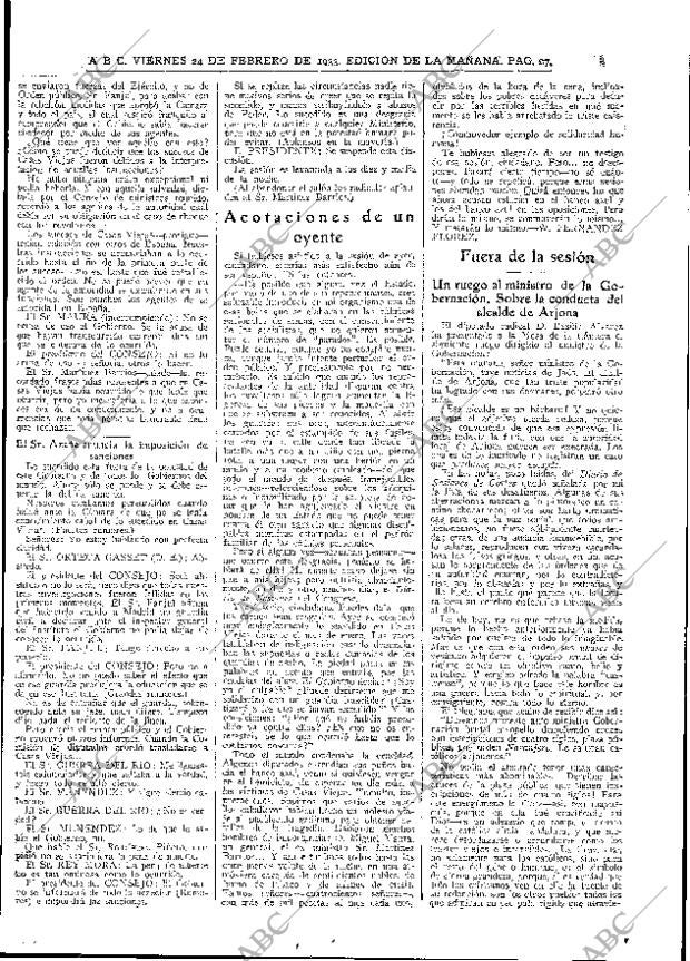 ABC MADRID 24-02-1933 página 27