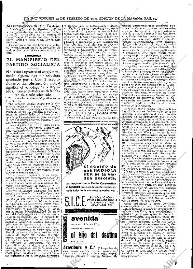 ABC MADRID 24-02-1933 página 29