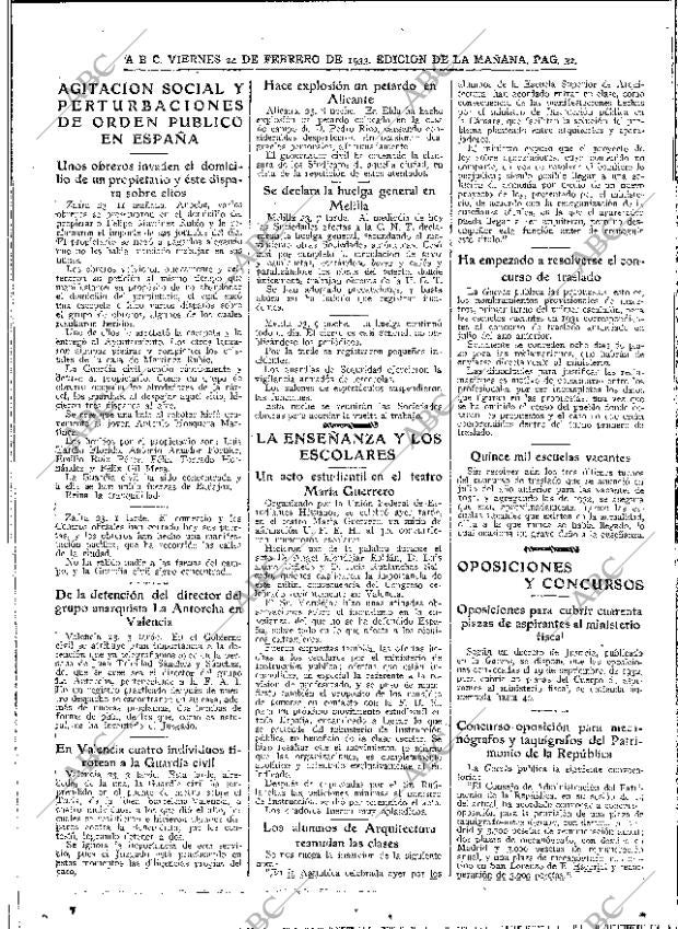 ABC MADRID 24-02-1933 página 32