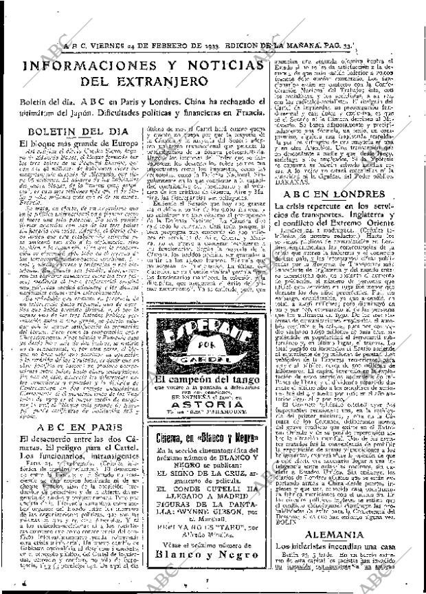 ABC MADRID 24-02-1933 página 33