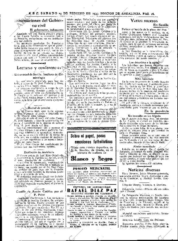 ABC SEVILLA 25-02-1933 página 26