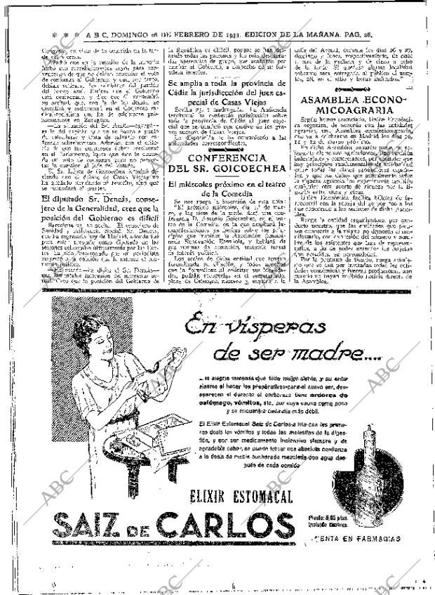 ABC MADRID 26-02-1933 página 26