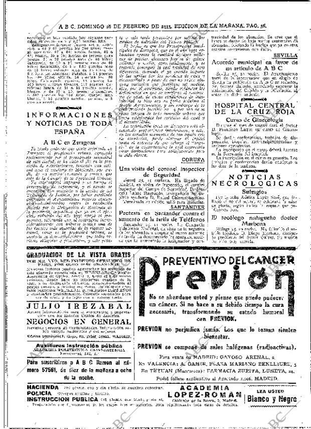 ABC MADRID 26-02-1933 página 56