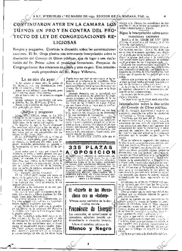 ABC MADRID 01-03-1933 página 19