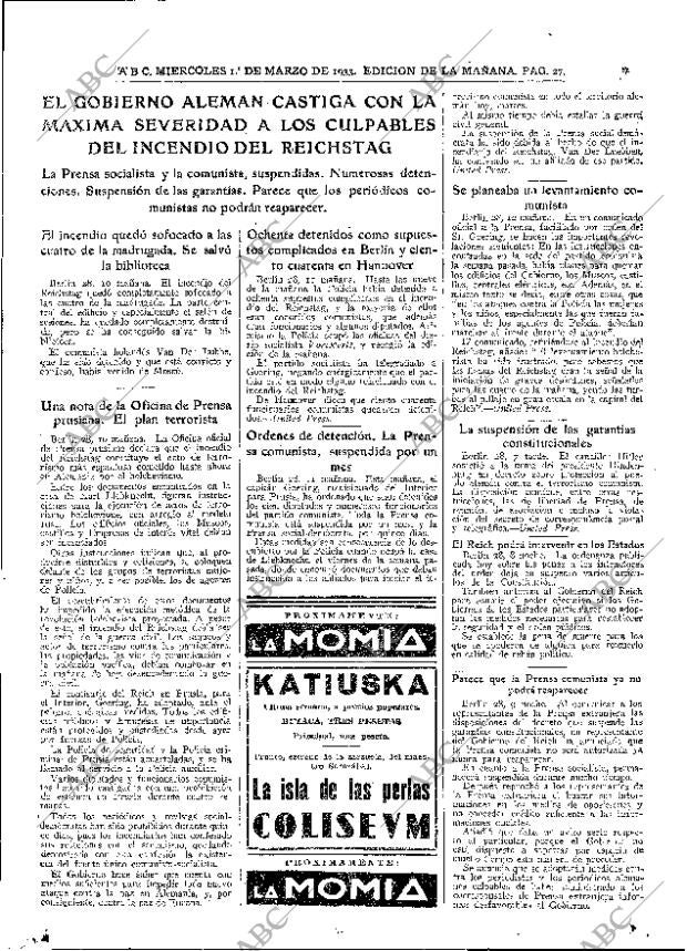ABC MADRID 01-03-1933 página 27