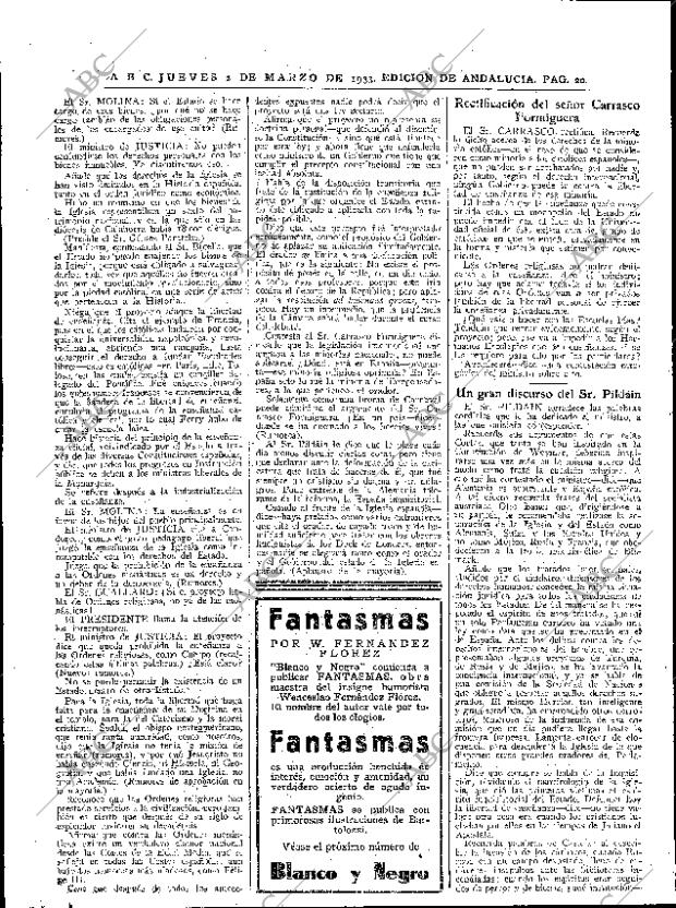 ABC SEVILLA 02-03-1933 página 20