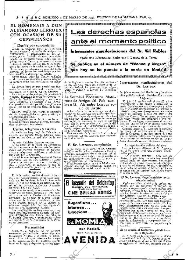 ABC MADRID 05-03-1933 página 27