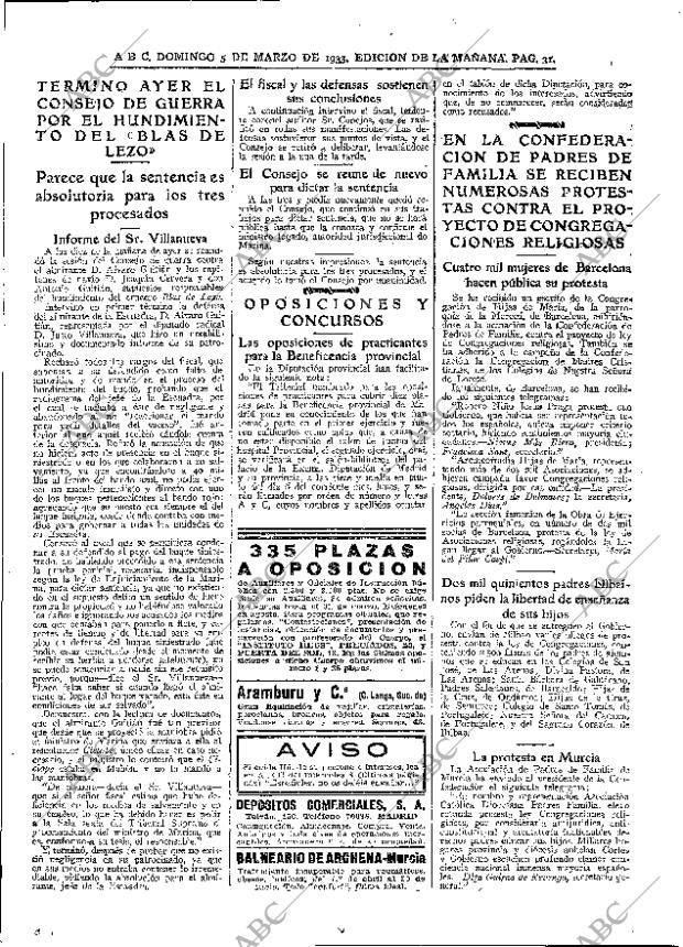 ABC MADRID 05-03-1933 página 31