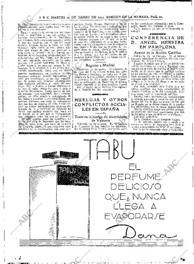 ABC MADRID 14-03-1933 página 20