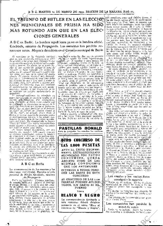 ABC MADRID 14-03-1933 página 21